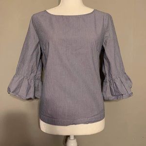 Madewell blue pinstriped top size small